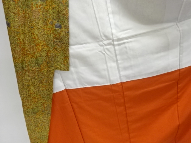  壷に花更紗模様小紋着物